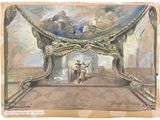 tableau représentant un homme et une femme assis sur un banc
