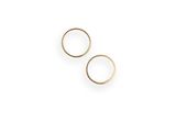 a pair of gold rings on a white background