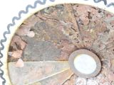 a picture of a circular piece of wood with a hole in it