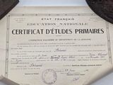 a certificate on a piece of paper with a stamp on it