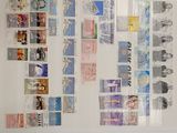 a picture of a picture of a collection of stamps on a wall
