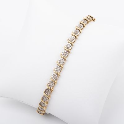 14k yellow gold diamond tennis bracelet