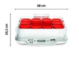 an image of a white and red food warmer with red lids