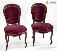 Quatre de chaises garnies de velours rouge (photo 2)