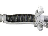a close up of a sword with a rope on it
