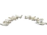 a set of six silver plated figurines of birds