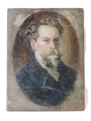 École du début XXe siècle. Portrait présumé de James ENSOR. - Photo 1