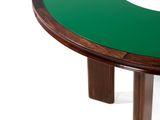 a green table with a white circle on top of it