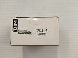 a white box with a black and white logo on it