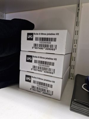 Trois boîtes de six filtres jetables V2 pour le LPG