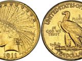 une pièce d'or sur laquelle est représenté un aigle
