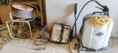 an image of a room with a vacuum and other items