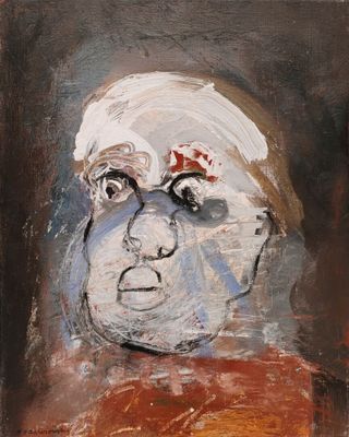 une image représentant un tableau d'un homme à la chevelure blanche