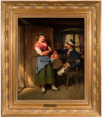 an image of a painting of a woman and a child in a kitchen