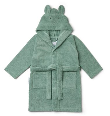 hoodedie bathrobe with rabbit ears in green