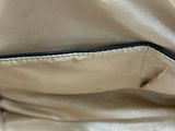 the inside of a bag with a zipper on it
