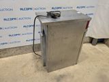 an image of a stainless steel box with a cord attached to it