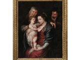 an image of a painting of a family with a baby