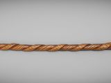 a pipe with a wooden handle on a white surface