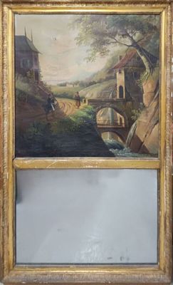 une image représentant un tableau accroché au mur d'une maison et une rivière