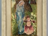 painting of a woman and child in a field of flowers