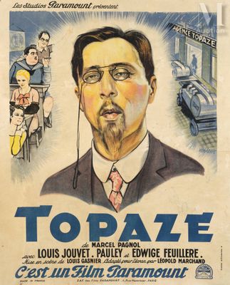an old movie poster of a man in a suit and tie