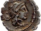 une pièce d'argent portant une tête de femme
