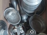 a box full of assorted metal items in it