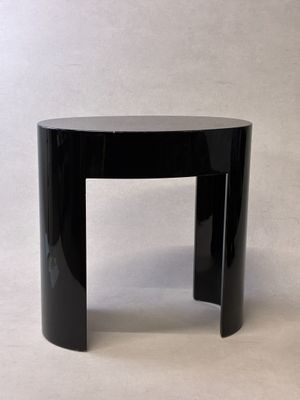 an image of a black side table on a white background