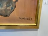a picture of a painting of a cat on the wall