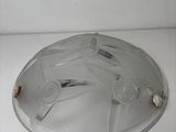 a glass plate with a horse on it sitting on a counter