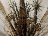 a drawing of a chandelier made out of dried plants