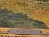 a picture of a painting of a man sitting on a bench