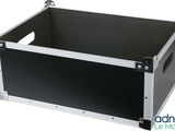 a close up of a black and silver case on a white background