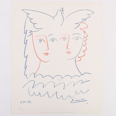 une image représentant le dessin d'une femme avec un oiseau sur la tête