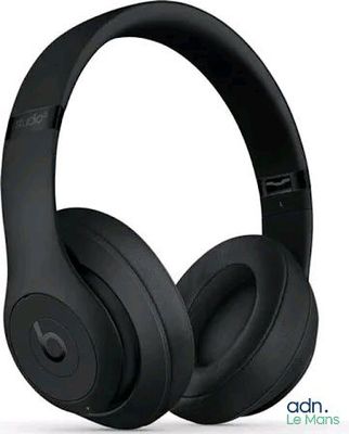 the beats on ear headphones are black and have a built - in microphone