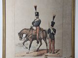 an old picture of a man riding a horse next to another man on a horse