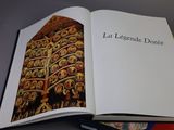an open book with a picture of a pattern on it