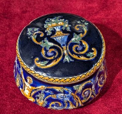 Boite à bijoux en Gien, modèle Renaissance - Diam.