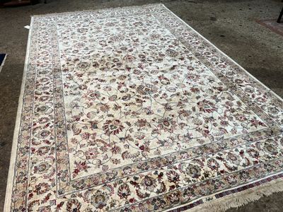 a large rug on the floor in a room