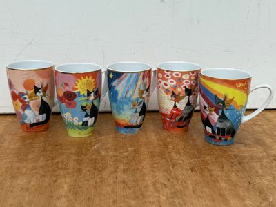 GOEBEL R. Wachtmeister. Suite de mugs sur le thème du chat
