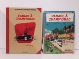 Deux livres sont posés sur une surface blanche ; l'un représente une voiture de course et l'autre représente une voiture de course.