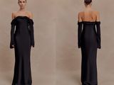 deux photos d'une femme en robe noire et d'une femme en robe noire