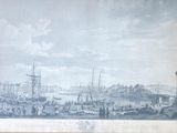 a picture of a picture of a harbor with boats