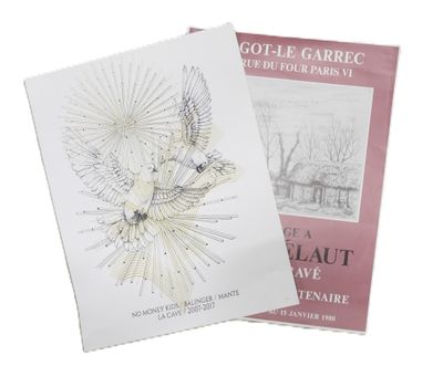 two books on a white background with a drawing of a dove