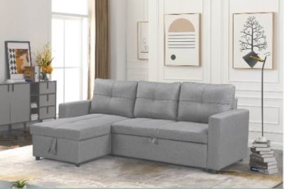 10218-82 / Canapé angle design convertible et réversible avec coffre d