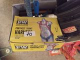 a cardboard box with a pair of scissors in it