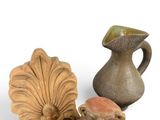 three vases that are sitting next to each other
