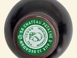 a close up of a bottle of wine with a label on it