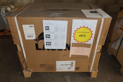 a cardboard box that is sitting on top of a pallet